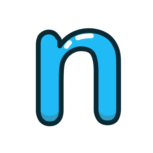 512x512 Blue, Letter, Lowercase, N Icon