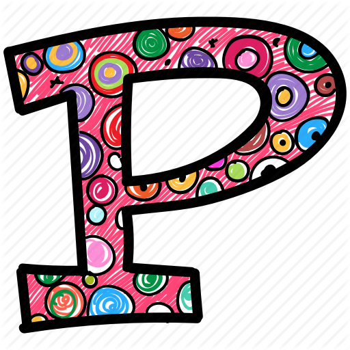 512x512 Alphabet Letter P, Capital Letter, Capital Letter P, Colored