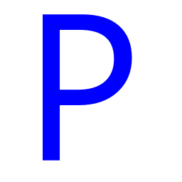 256x256 Free Blue Letter P Icon