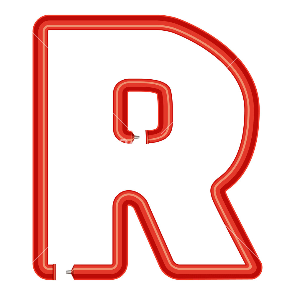 1000x1000 Letter R Plastic Tube Icon Cartoon Illustration Of Letter R