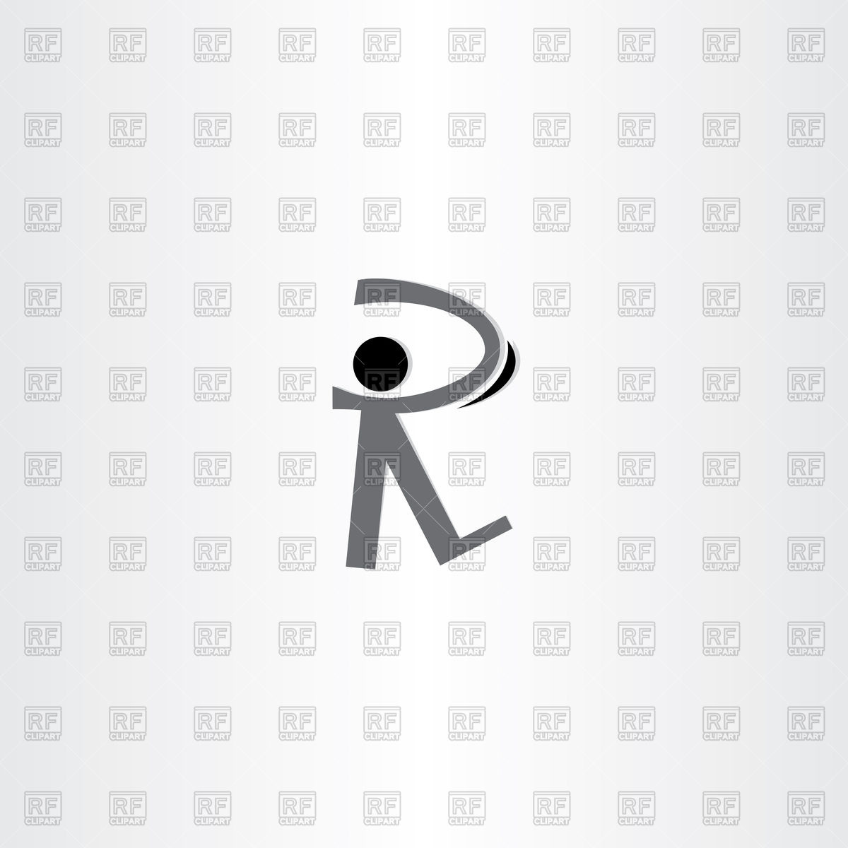 1200x1200 Man As Letter R Icon Vector Image Of Icons And Emblems