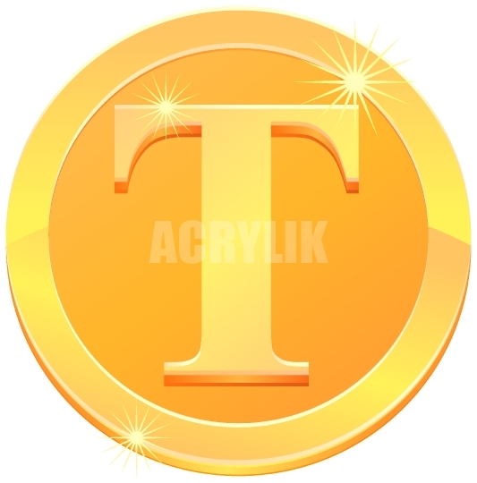 533x540 Gold Coin With Letter T Vector Icon
