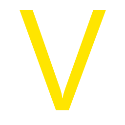 256x256 Free Yellow Letter V Icon