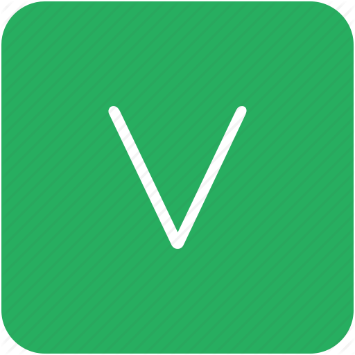 512x512 Green, Key, Keyboard, Letter, V Icon