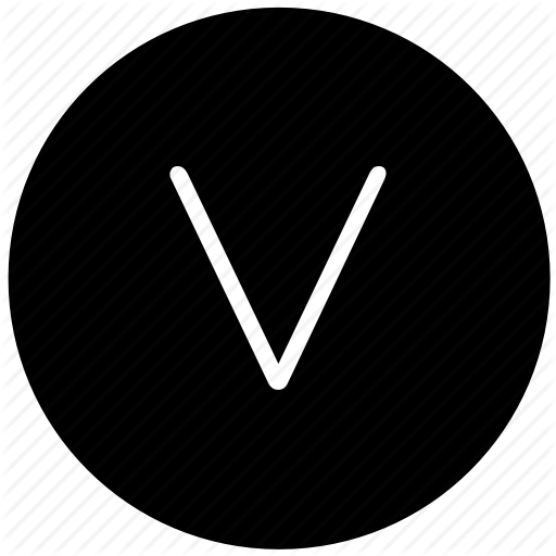 512x512 Key, Keyboard, Letter, Round, V Icon