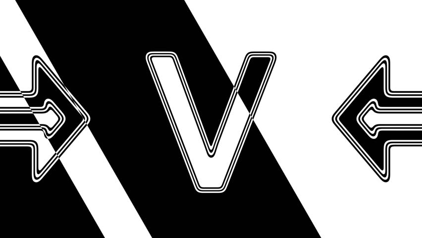 852x480 The Letter V Icon Looping Stock Footage Video