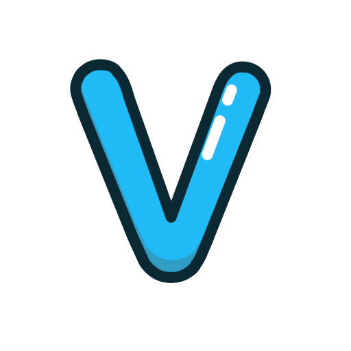 512x512 Blue, Letter, Lowercase, V Icon