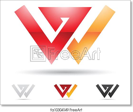 560x470 Free Art Print Of Abstract Icon For Letter W Vector Illustration