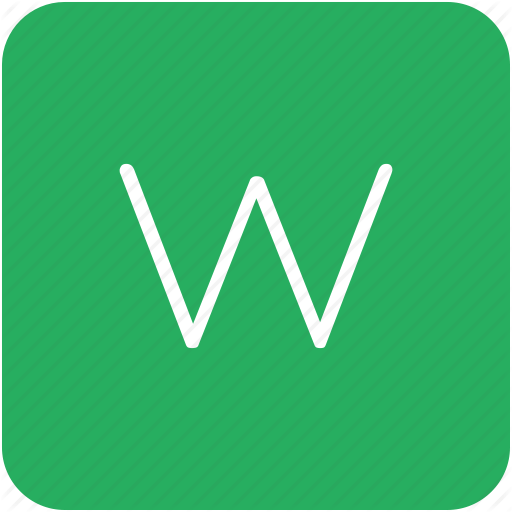 512x512 Green, Key, Keyboard, Letter, W Icon