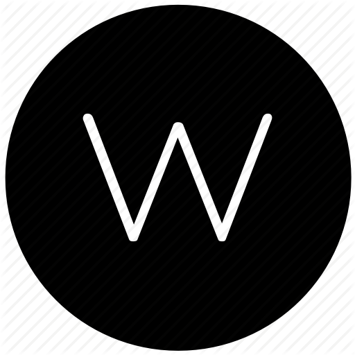 512x512 Key, Keyboard, Letter, Round, W Icon