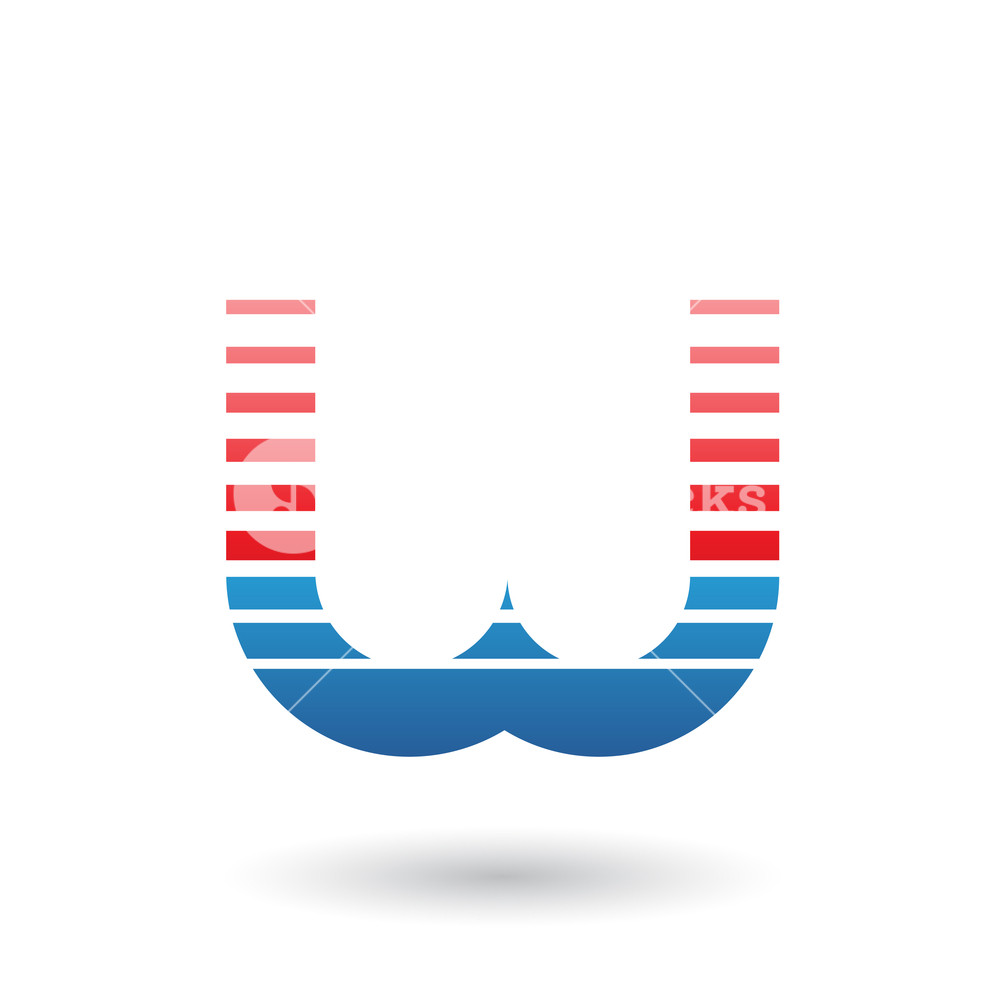 1000x1000 Vector Illustration Of Red And Blue Letter W Icon With Horizontal