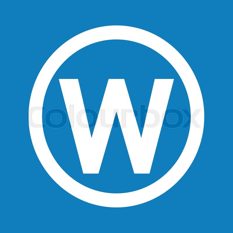 800x800 Basic Font Letter W Icon Illustration Stock Vector Colourbox