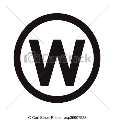 450x470 Basic Font Letter W Icon Illustration Design Vectors