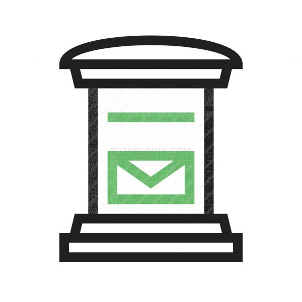 600x600 Letter Box Line Green Black Icon