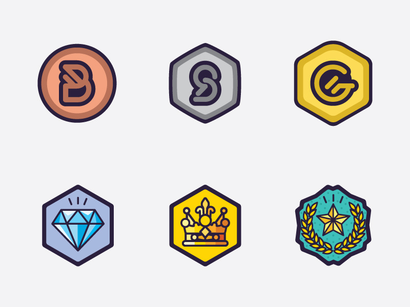 800x600 Gaming Level Medal Icons