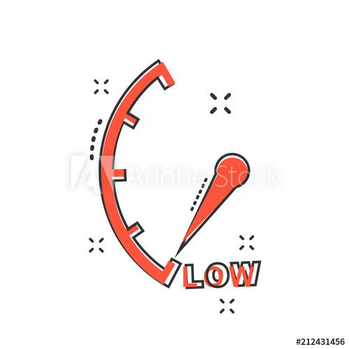 500x500 Cartoon Low Level Icon In Comic Style Speedometer, Tachometer