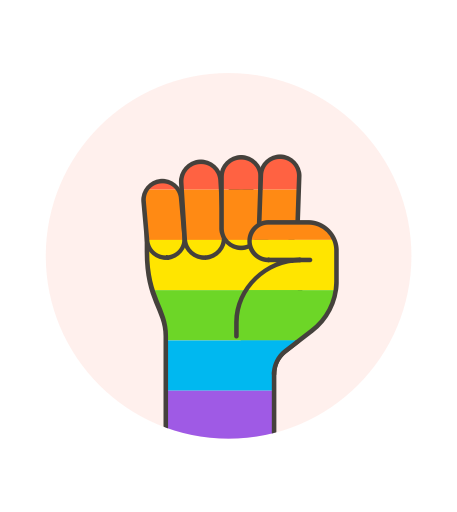 457x512 Fist, Flag, Hand, Lgbtq Icon