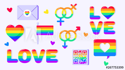 500x282 Vector Stikers Set Doodles Pride Lgbtq Icon Set, Lgbt Related