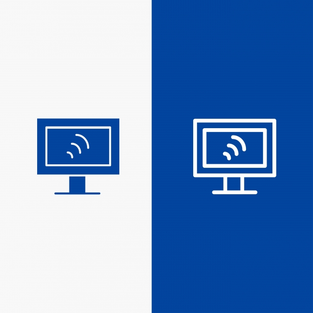 640x640 Computer Wifi Service Line And Glyph Solid Icon Blue Banner Li