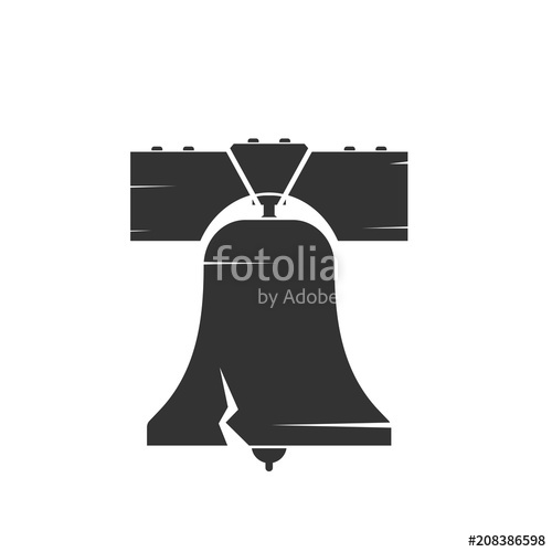 500x500 Liberty Bell Silhouette Icon Clipart Image Isolated On White