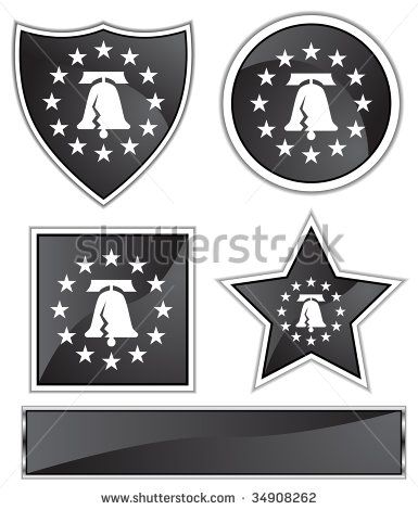 385x470 Liberty Bell Icon Black