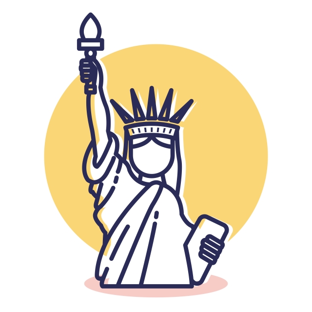 640x640 Liberty Icon Travel And Destination With Outline Style, Travel