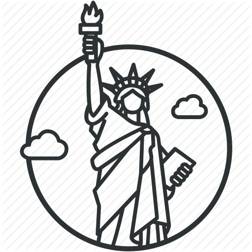 512x512 America, Freedom, Landmark, Liberty, Line, Monument, Statue Icon