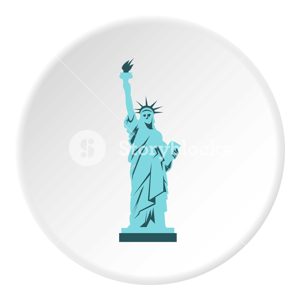 1000x1000 Statue Of Liberty Icon Flat Illustration Of Statue Of Liberty