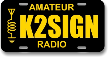 350x186 Ham Radio Callsign License Plate With Radio Icon Ham Crazy!, Ham
