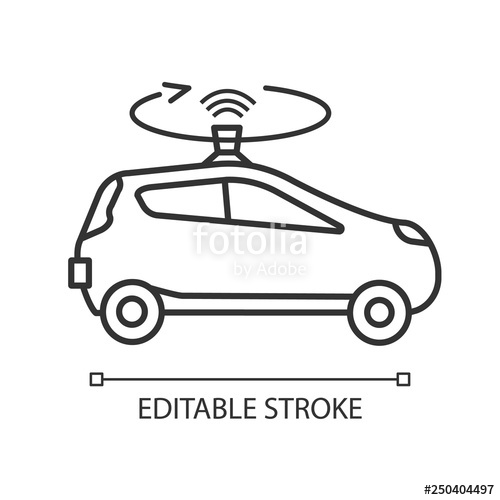 Autonomous Car With Lidar Linear Icon Stock Image And Royalty 500x500 Autonomous Car With Lidar Linear Icon Stock Image And Royalty