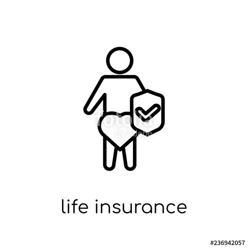 500x500 Life Insurance Icon Trendy Modern Flat Linear Vector Life