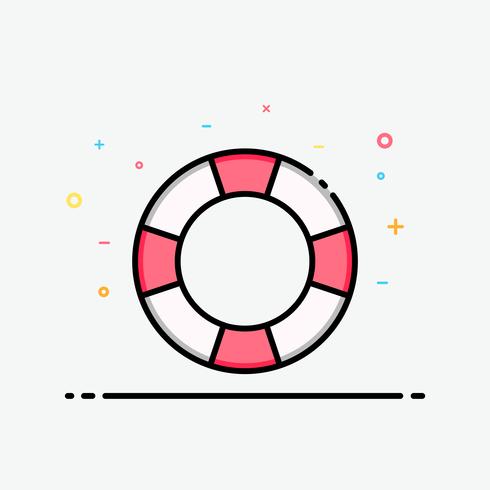 490x490 Life Ring Icon In Filled Outline Style For Decorated In Summer