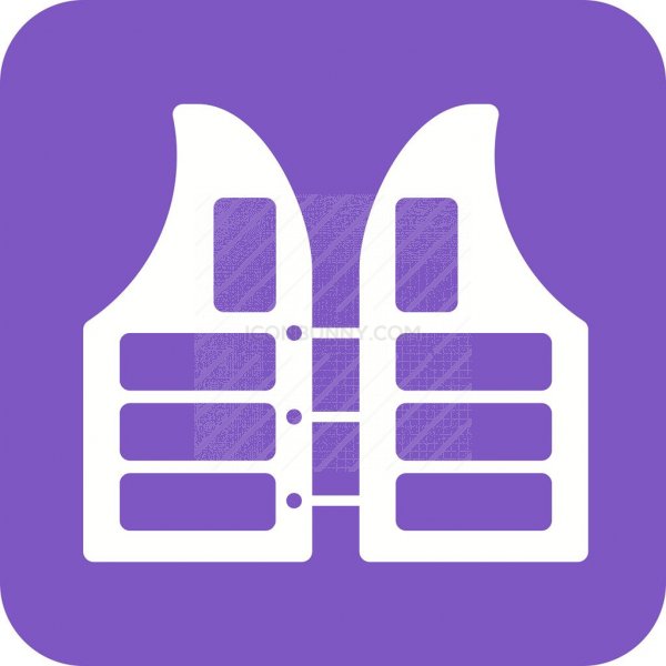 600x600 Life Vest Flat Round Corner Icon