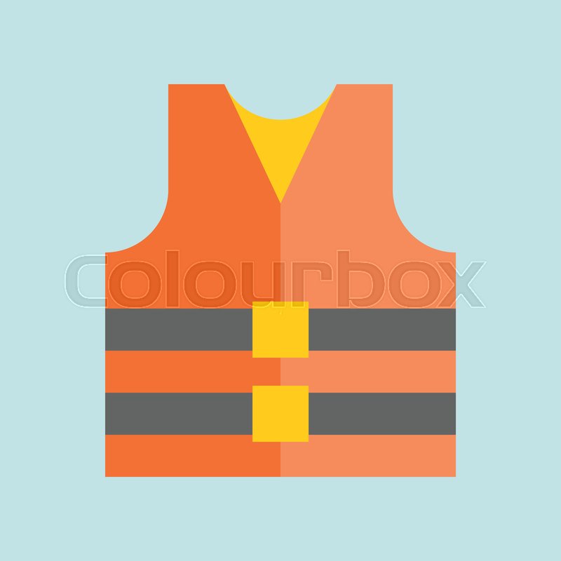 800x800 Life Vest Simple Icon, Flat Design Stock Vector Colourbox