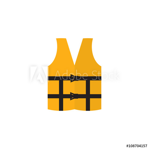 500x500 Orange Life Vest Isolated On A White Background Life Jacket Icon