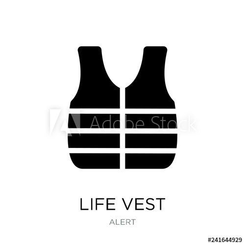 500x500 Life Vest Icon Vector On White Background, Life Vest Trendy Fill