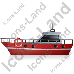 256x256 Rescue Lifeboat Left Red Icon, Pngico Icons
