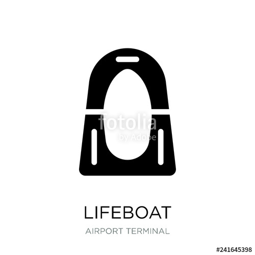 500x500 Lifeboat Icon Vector On White Background, Lifeboat Trendy Filled