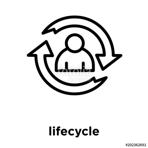 500x500 Lifecycle Icon Isolated On White Background Stock Image