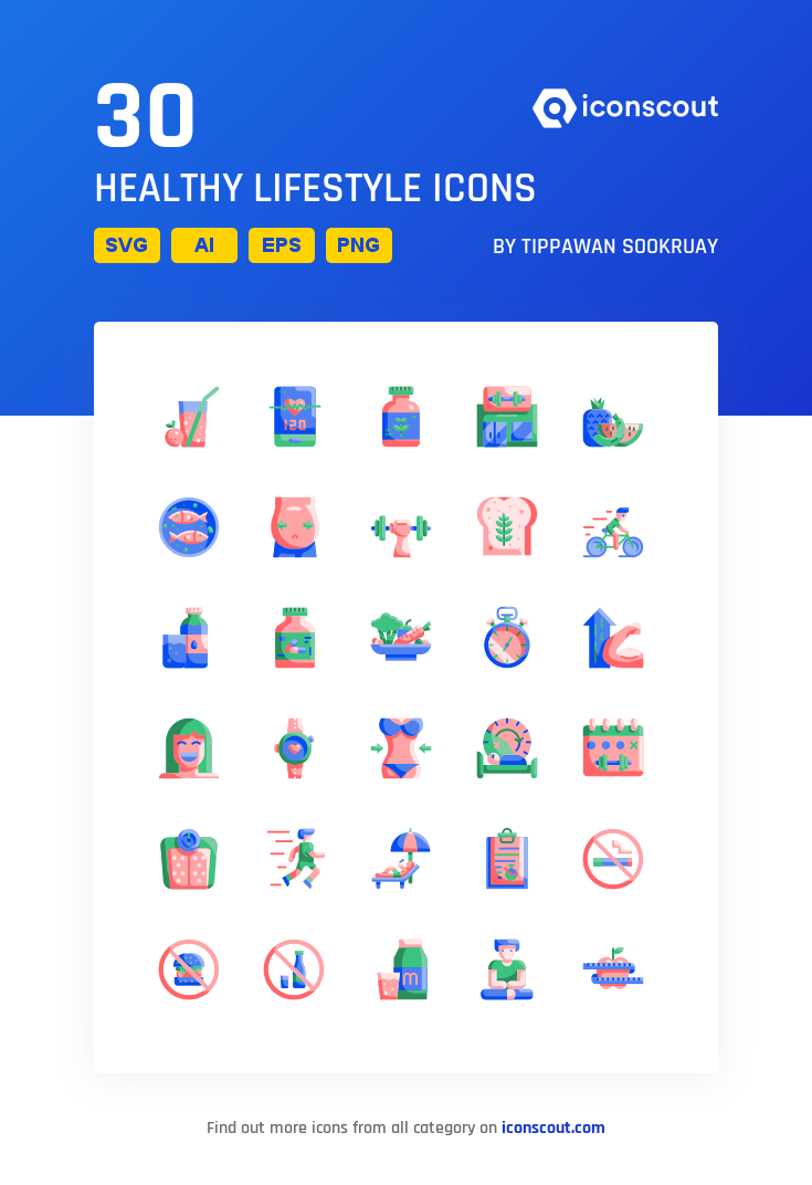 735x1072 Healthy Lifestyle Icon Pack