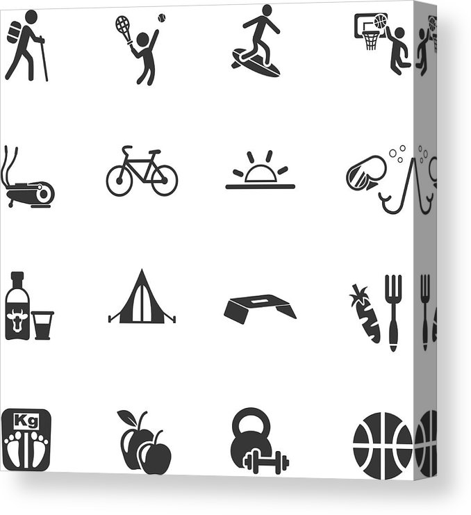 678x741 Healthy Lifestyle Icon Set Canvas Print Canvas Art