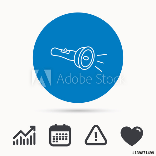 500x500 Flashlight Icon Light Beam Sign Electric Lamp Tool Symbol