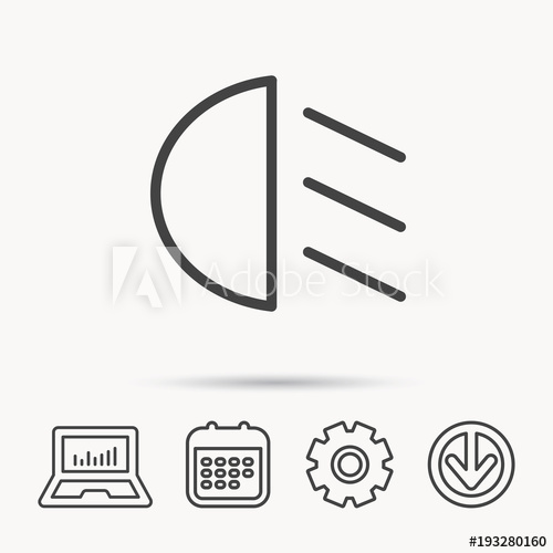 500x500 Passing Light Icon Dipped Beam Sign