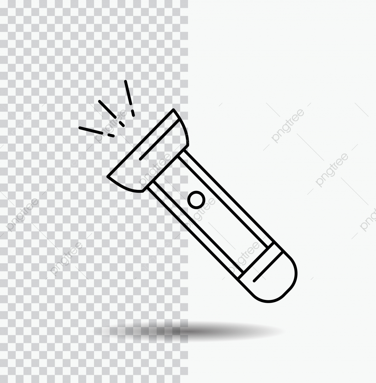 1200x1222 Torch Light Flash Camping Hiking Line Icon On Transparent Ba