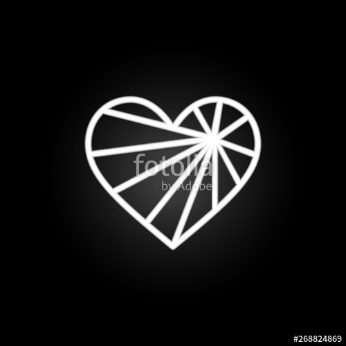 500x500 Heart With Light Beam Neon Icon Elements Of Heartbeat Set Simple