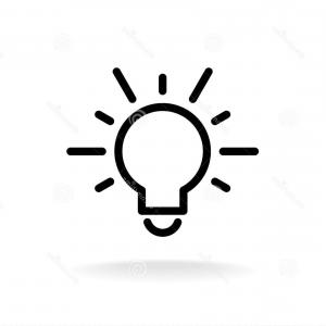 300x300 Flat Icon In Black And White Lightbulb Vector Lamaison