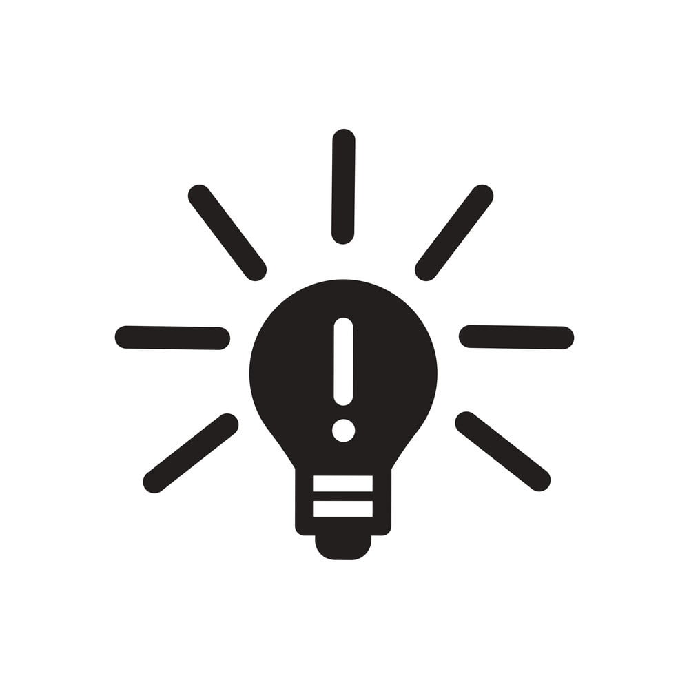 1000x1000 Flat Icon In Black And White Lightbulb Vector Free