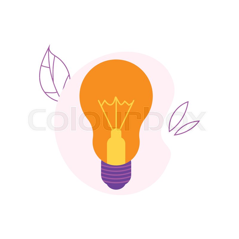 800x800 Incandescent Light Bulb Flat Icon With Stock Vector Colourbox