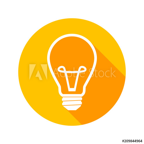 500x500 Light Bulb Flat Icon Vector
