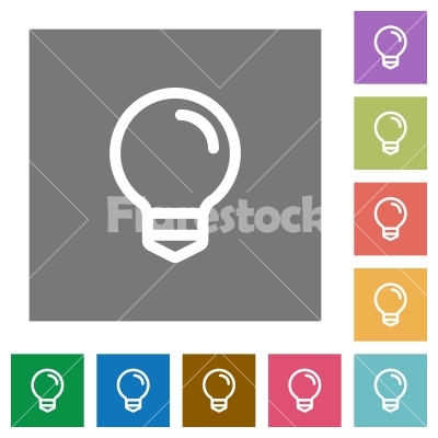 400x400 Light Bulb Square Flat Icons